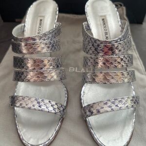 New, Manolo Blahnik python heels.